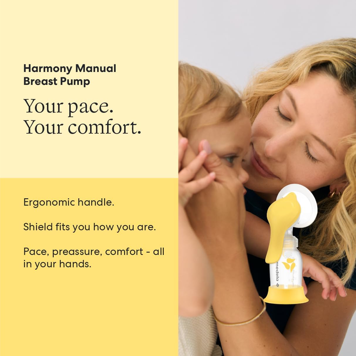 Medela Harmony Manual Breast Pump & Silicone Milk Collector Set, On-the-Go