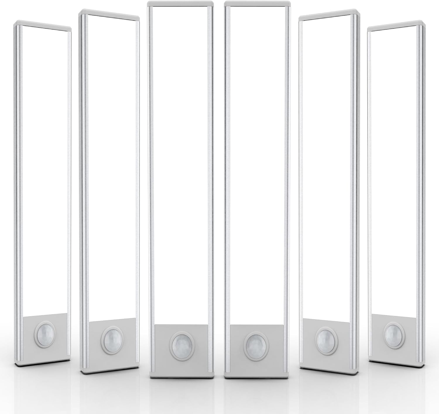 12 inch Under Cabinet Lighting, 6 Pack Motion Sensor Light Indoor Rechargeable Magnetic Closet Lights Battery Operated, Under Counter Lights for Kitchen, Wardrobe, Hallway, Stairs White Light