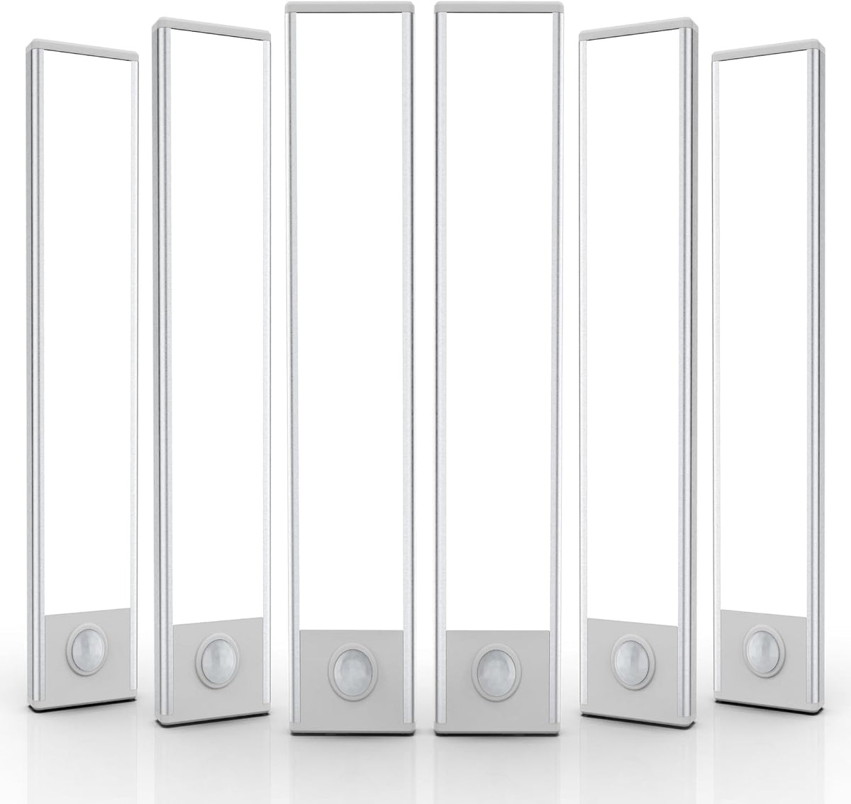 12 inch Under Cabinet Lighting, 6 Pack Motion Sensor Light Indoor Rechargeable Magnetic Closet Lights Battery Operated, Under Counter Lights for Kitchen, Wardrobe, Hallway, Stairs White Light