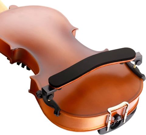 SUEWIO Violin Shoulder Rest for 4/4 and 3/4 Size, [Imitation Wood Grain] Violin Shoulder Rest with Comfortable Foam Pad & Height Adjustable Feet