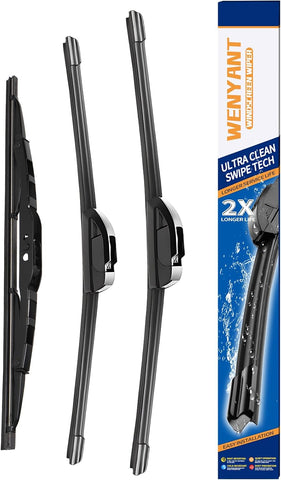 24"/16"/12" Windshield Wipers Compatible with Saturn Vue 2008-2010 Chevrolet Captiva Sport 2012-2015 Front and Rear Wiper Blades for My Car Original Equipment Automotive Replacement (Set of 3)