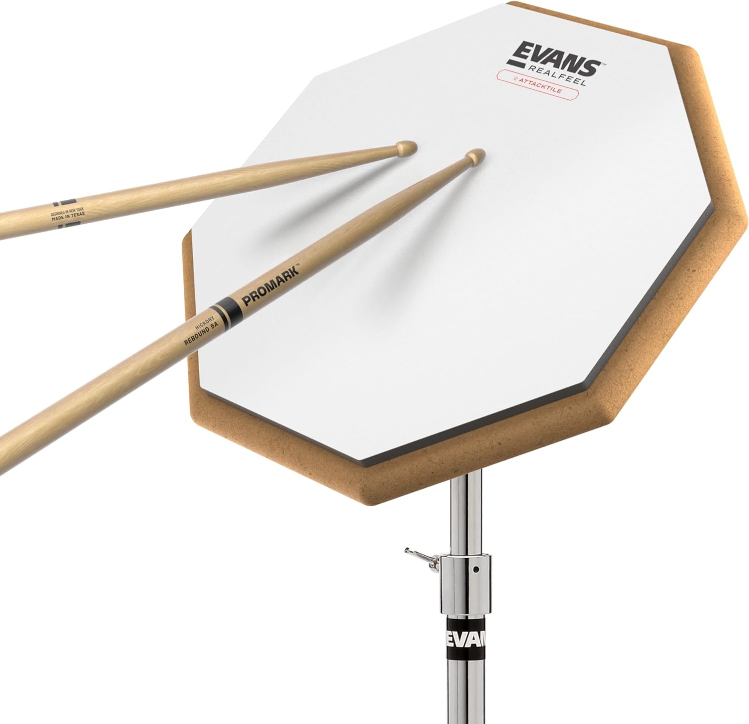 Evans RealFeel Attacktile Drum Practice Pad Scholastic Kit, 10 Inch