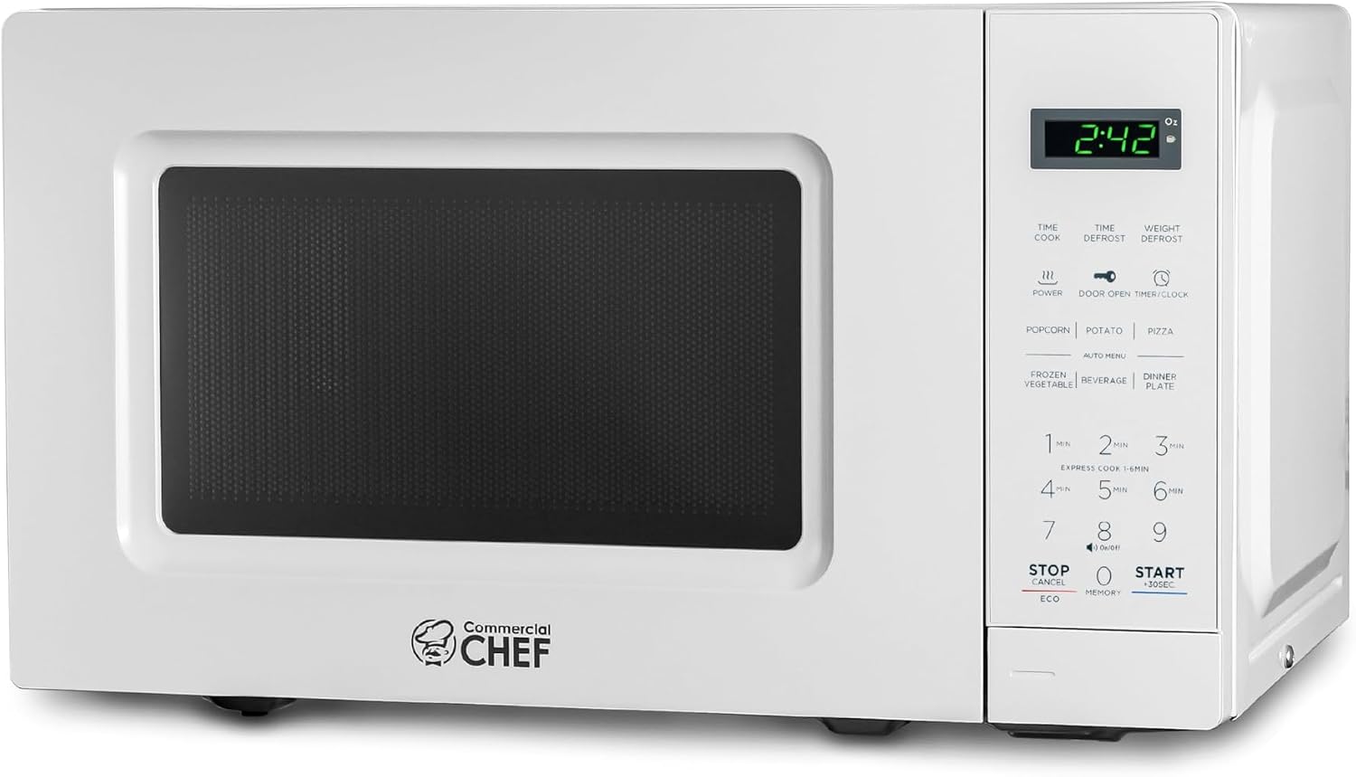Commercial Chef 0.7 Cu. Ft. Countertop Microwave Oven, CHM7MW, White