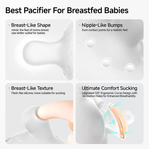 Breast-Like Baby Pacifier for Newborn 0-6M 1 Count Trial Pack Baby Binky