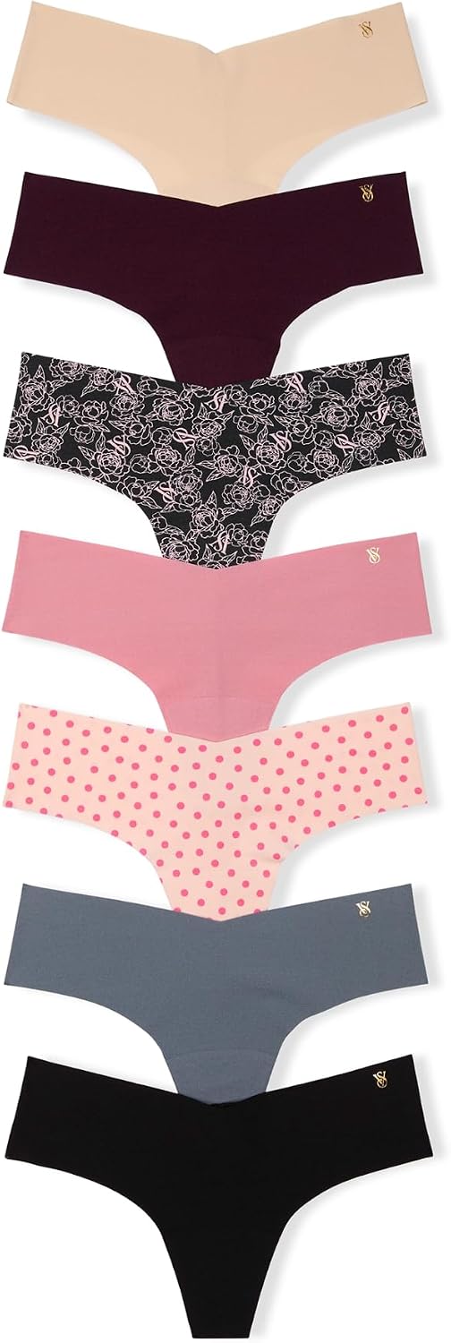 Victoria's Secret Women's No-Show Thong Panties, Underwear Pack