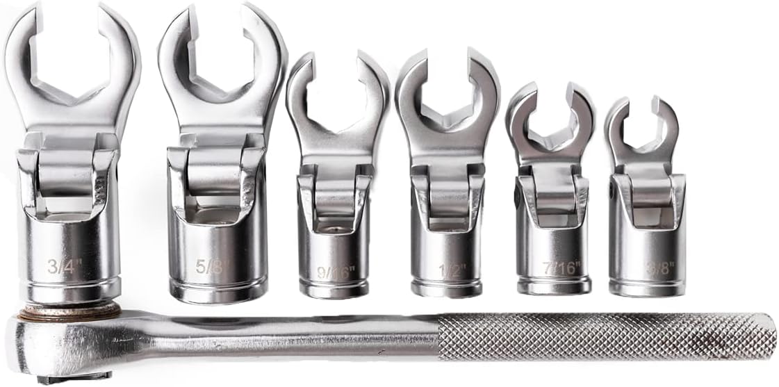 4LIFETIMELINES 3/8 in Crow's Foot Flare Nut Socket Set, 6-Pc SAE