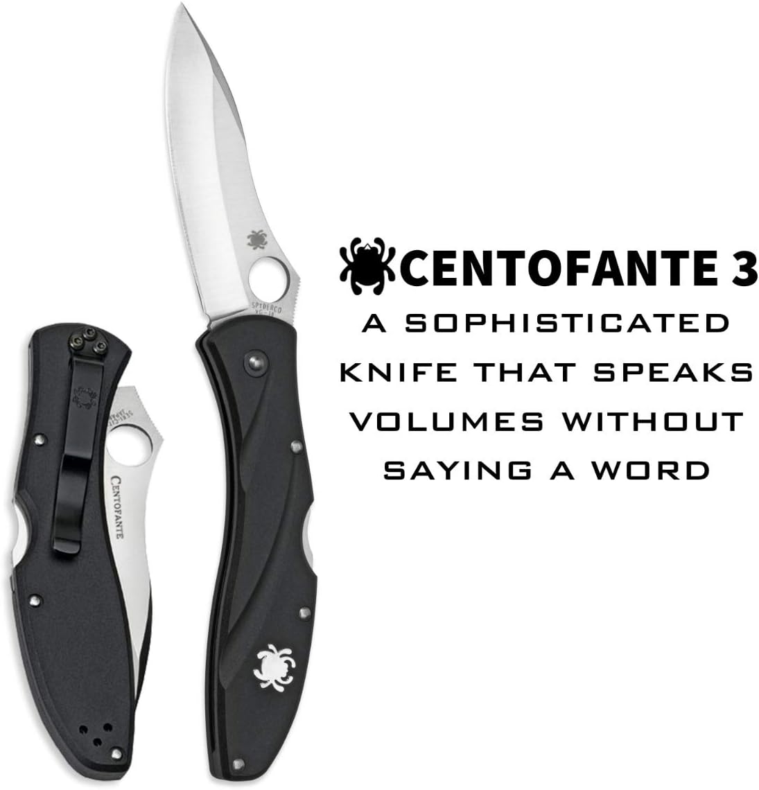 Spyderco Centofante 3 Folding Pocket Knife, PlainEdge