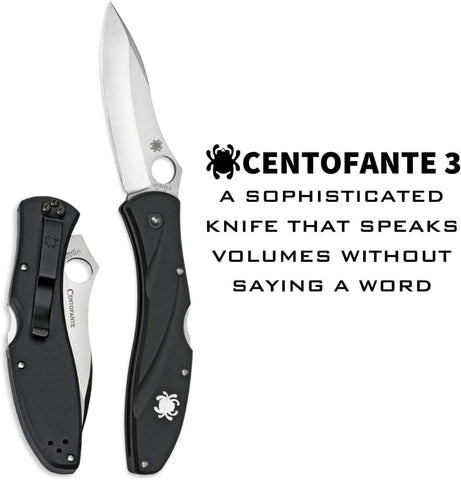 Spyderco Centofante 3 Folding Pocket Knife, PlainEdge