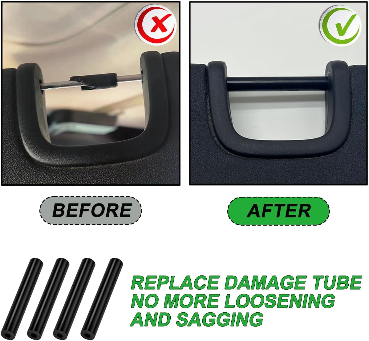 Sun Visor Repair Kit for Jeep Wrangler JK JKU 2007-2017 Repair Tubes