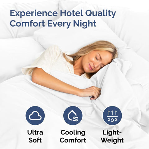 King Pillow Cases Set of 2 - Ultra Soft Cozy Pillowcase Covers - White