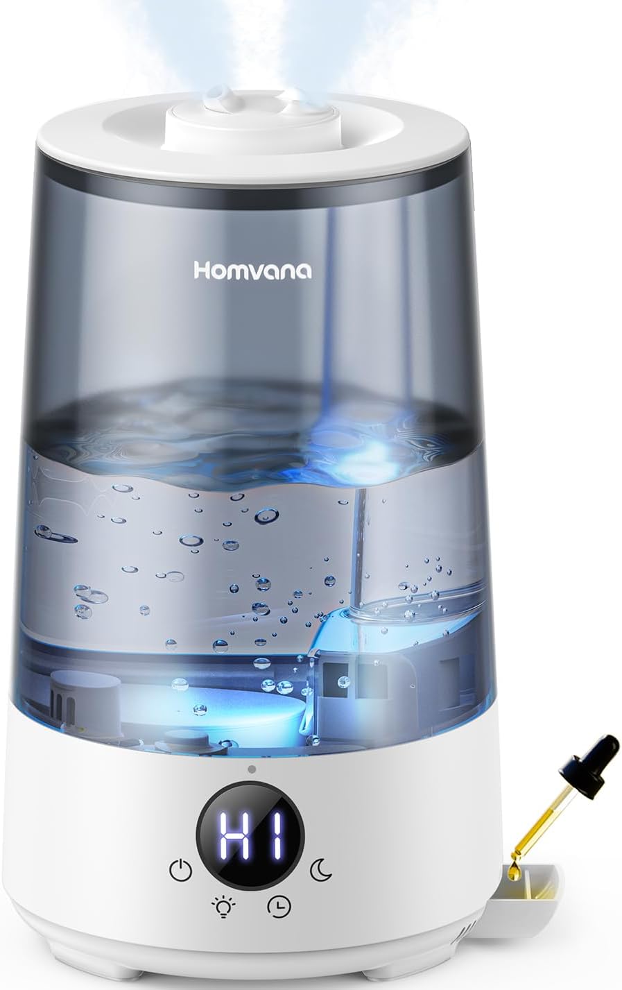 Homvana 3.6L Top-Fill Cool Mist Humidifiers for Bedroom, Large Room(Grey)