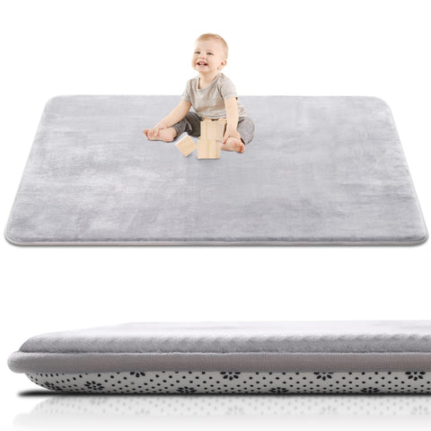 SEPARO Large Baby Play Mat for Floor,71x59 Foam Mat,Non-Slip Rug,Grey