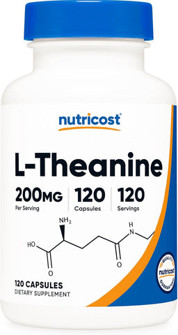 Nutricost L-Theanine 200mg, 120 Capsules, Double Strength, Gluten Free