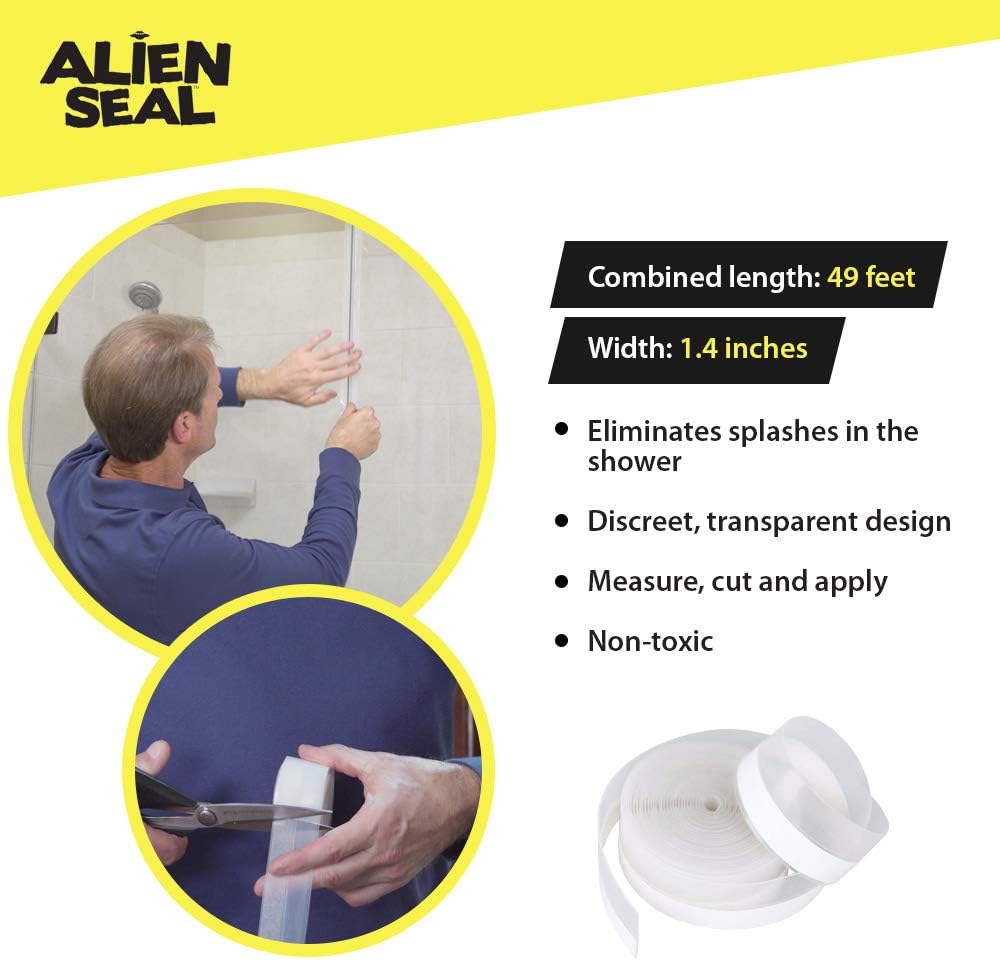 Alien Draft Seal Weather Stripping Door Seal – Longer 64ft (3 Rolls) Silicone Door Bottom Draft Stopper Tape