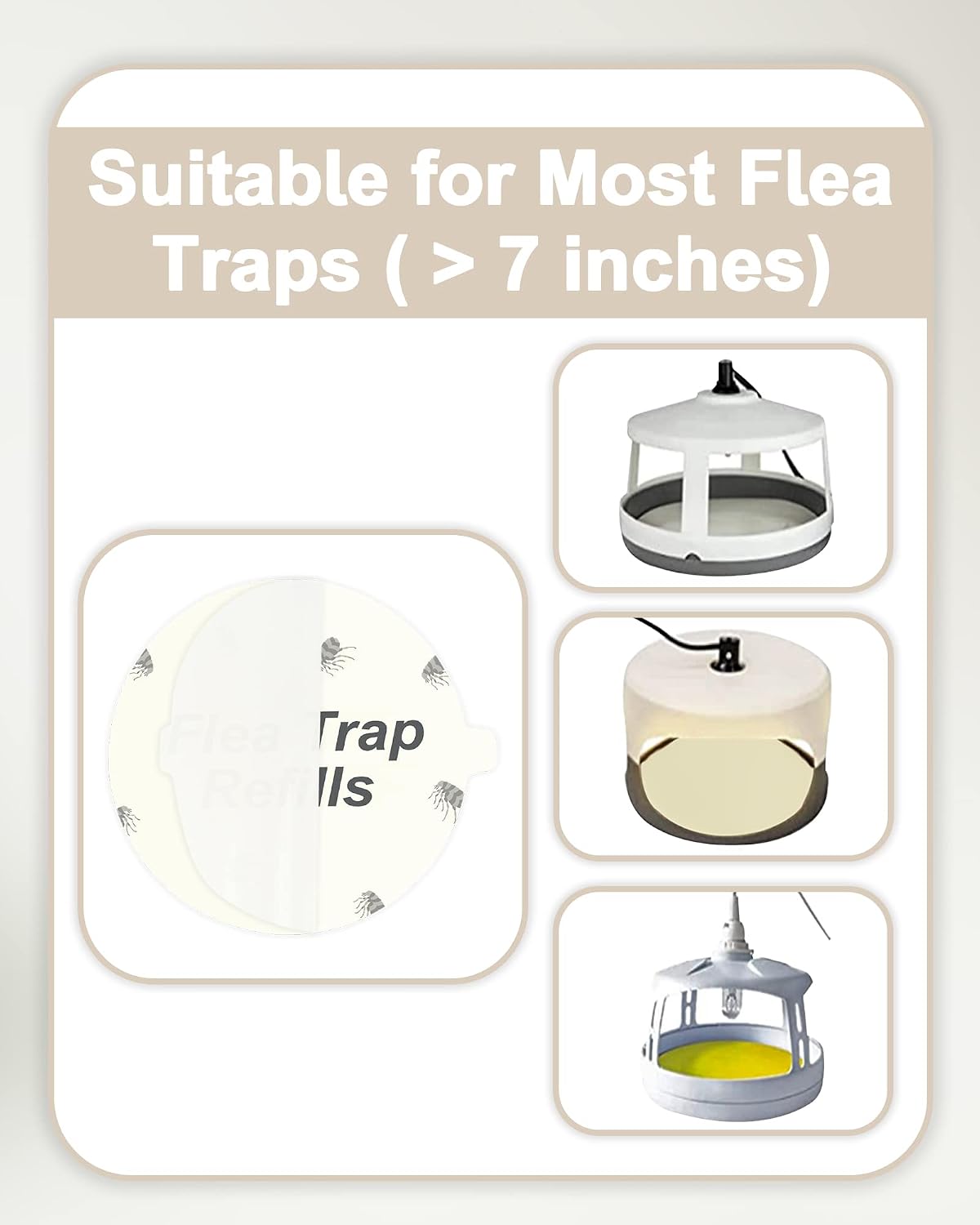 Dichroma Flea Trap Sticky Pads Refills, 7.1" Refill Discs, 20 Pack