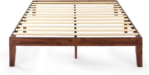 Mellow Naturalista Classic - 12 Inch Solid Wood Platform Bed with Wooden Slats, No Box Spring Needed, Easy Assembly, Queen, Espresso
