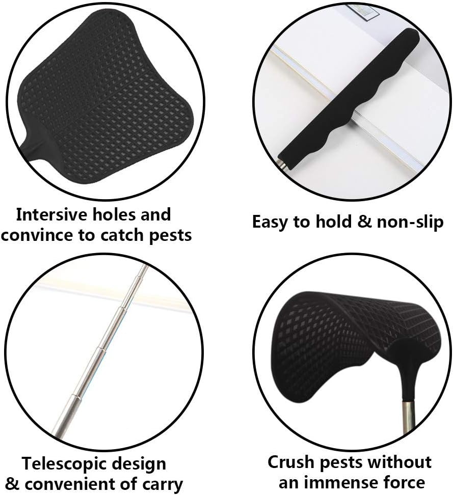 2Pack Telescopic Fly Swatters, Plastic Fly Swatter, Extendable Flyswatter