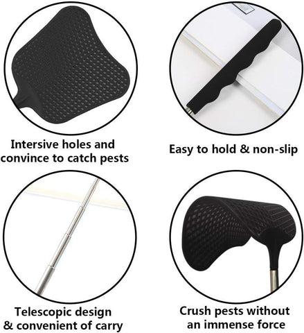 2Pack Telescopic Fly Swatters, Plastic Fly Swatter, Extendable Flyswatter