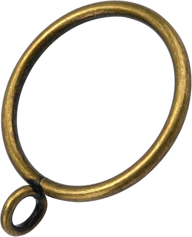 44 Pack Curtain Rings with Eyelets, Metal Drapery Rings for Pinch Pleat Curtains, Drape Ring 1.5 Inch I D, Fits Up to 1.2 in Rod (Bronze)