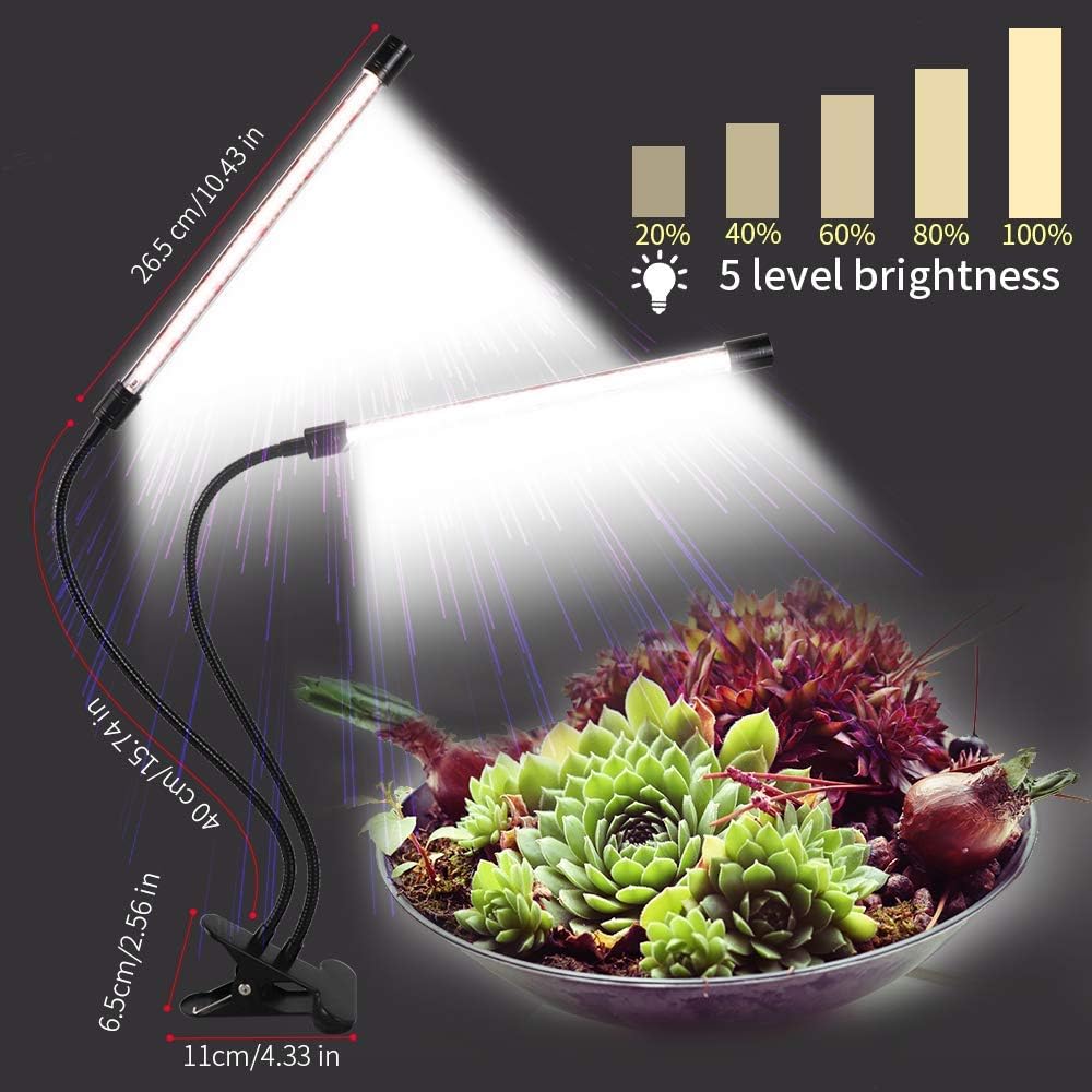 GHodec Grow Light,Full Spectrum White 84 LED Clip Indoor Plant Light