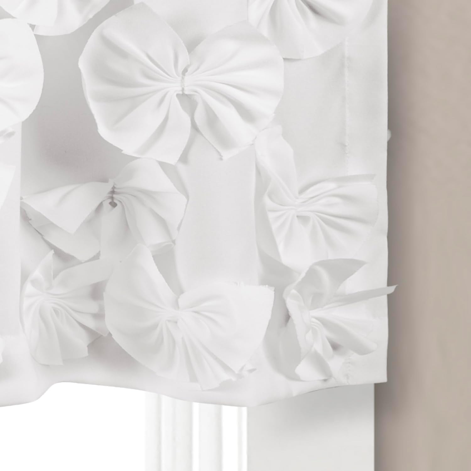 Lush Decor Riley Window Valance, Single 54" W x 18" L, White - Valance Curtains - Kitchen Valances for Windows - Bathroom Window Curtains