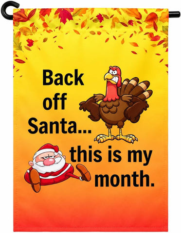 Funny Turkey Santa Thanksgiving Garden Flag Double Sided 12x18 Yard Decor