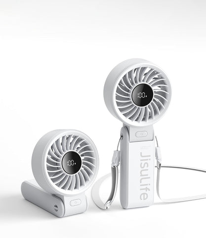 JISULIFE Portable Handheld Fan Life7: 3-in-1 Hand, Desk & Neck Fan-Gery