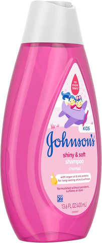 Johnson's Kids' Shiny & Soft Shampoo, Argan Oil, Silk Proteins, 13.6 fl. oz