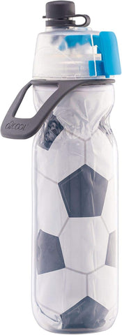 O2COOL Mist N Sip 20 oz Misting Reusable Sports Water Bottle Soccer