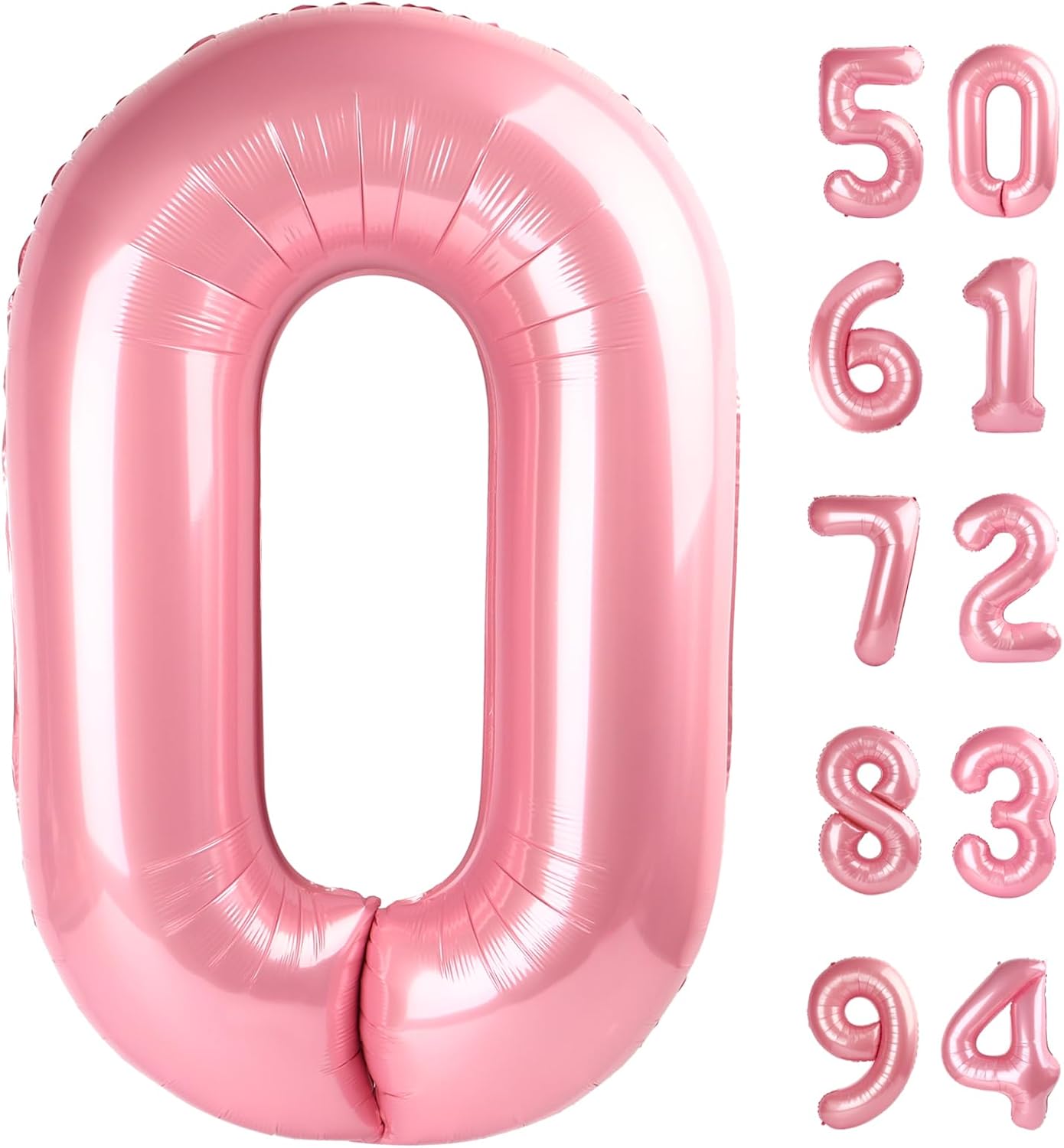 Pastel Pink 0 Balloon - Number Balloon 40 Inch, 0th Pastel Pink Decorations