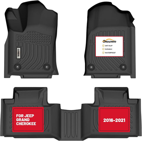 orealtrend Car Floor Mats Liners Replacement for Jeep Grand Cherokee 2016-2021/ Grand Cherokee WK 2022 (Not for L) Heavy Duty All Weather Front Rear Carpet Custom Fit Durable Accessories for Men Dad