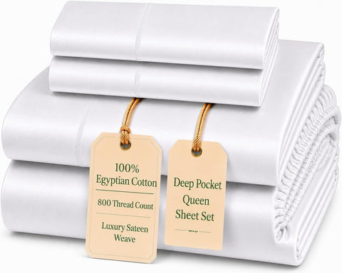 800 Thread Count Queen Sheet Set,Egyptian Cotton Sheets Queen Size Bed Set