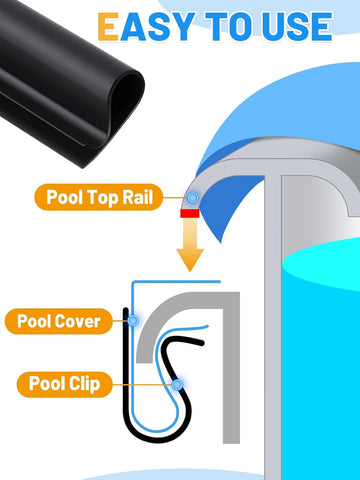 60 Pcs 4.7" Winter Pool Cover Clips Closing Kit for Above Ground