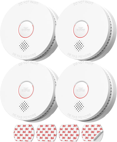SITERLINK Smoke Detectors with 9V Replaceable Battery GS509A 4 Pack