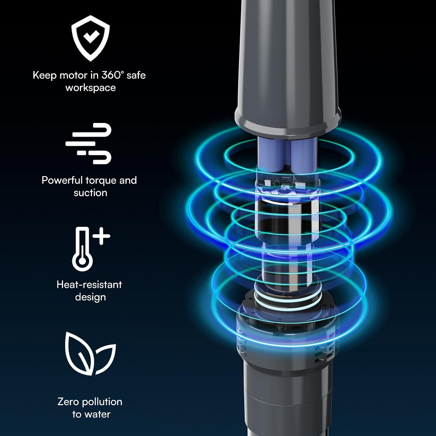 PoolMr Handheld Pool Vacuum for Above Ground Pool & Hot Tub Vacuum, with 2 Brush Heads, 90 Mins Running Time, 13.2 Gallons/Min Powerful Suction, Ideal for Cleaning Debris and Sand Underwater, Black