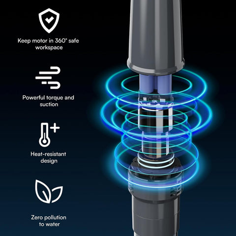 PoolMr Handheld Pool Vacuum for Above Ground Pool & Hot Tub Vacuum, with 2 Brush Heads, 90 Mins Running Time, 13.2 Gallons/Min Powerful Suction, Ideal for Cleaning Debris and Sand Underwater, Black