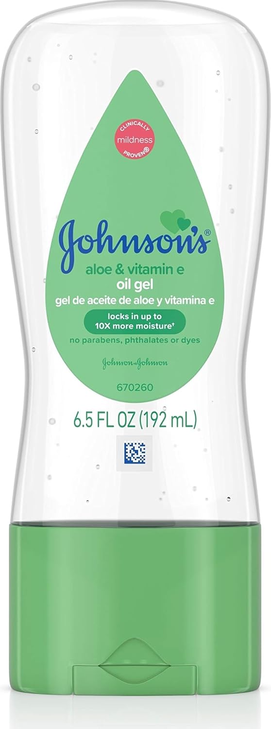 Johnson's Baby Oil Gel, Aloe Vera & Vitamin E, 6.5 fl oz