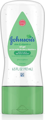 Johnson's Baby Oil Gel, Aloe Vera & Vitamin E, 6.5 fl oz