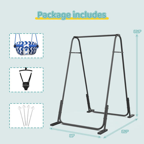 Slevoo 2 in 1 Baby Jumper Swing, Toddler Swing 6 Months to 6 Years Black