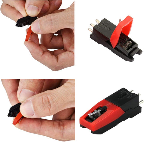 4 Pack Ruby Record Player Needle Turntable Stylus Replacement for ION Jenson Crosley Victrola Sylvania Turntable Phonograph LP Vinyl Player More Brand
