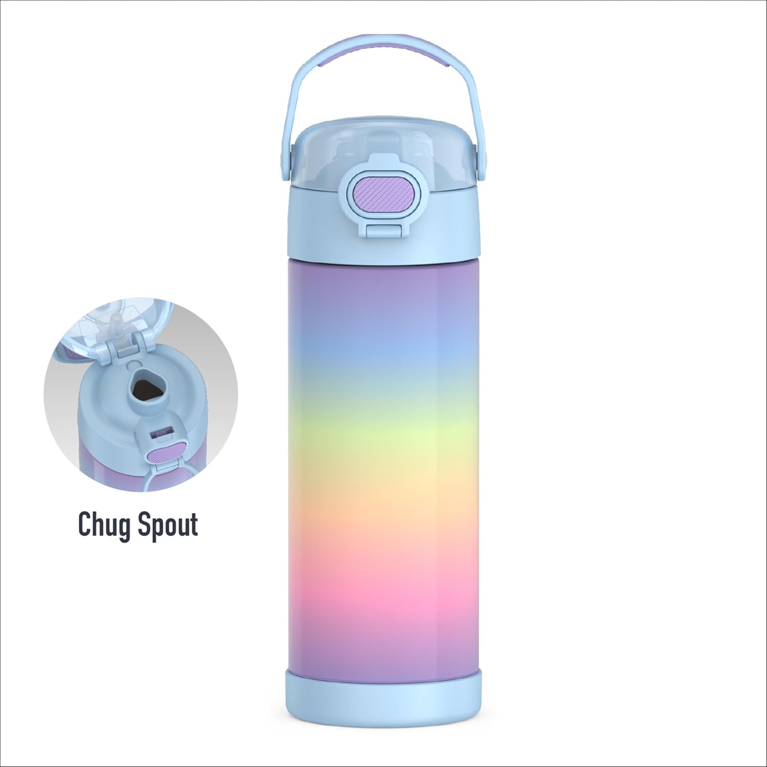 THERMOS FUNTAINER Water Bottle with Spout, 16oz, Rainbow Cloud