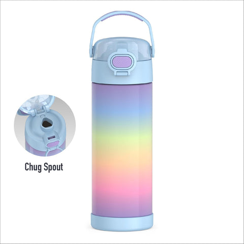 THERMOS FUNTAINER Water Bottle with Spout, 16oz, Rainbow Cloud