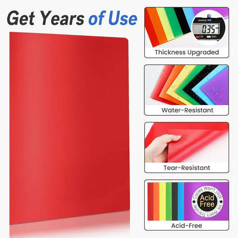 Sooez 7 Pack Folders with Pockets, 2 Pocket Folders with Extra Labels
