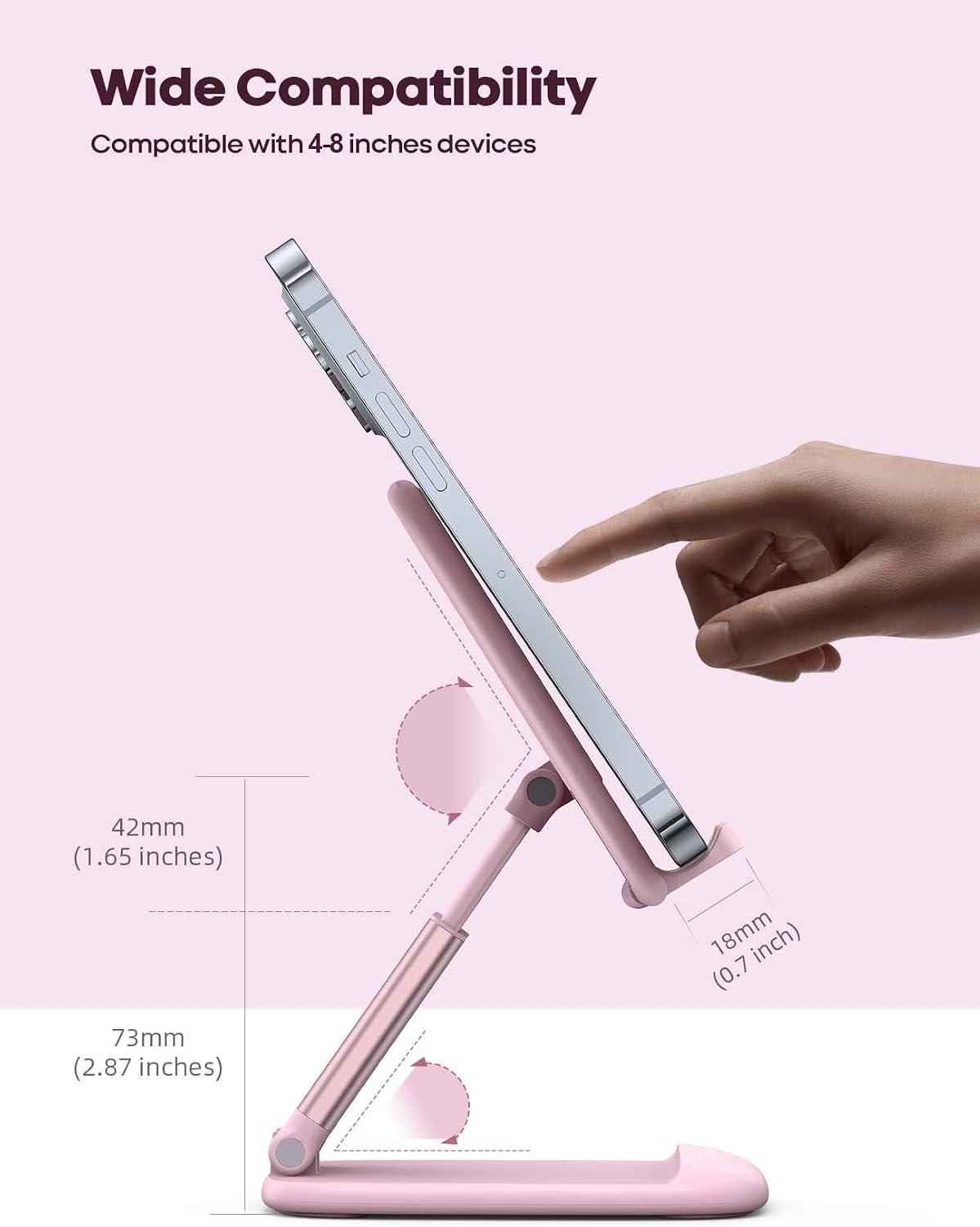 Lamicall Pink Phone Holder, Desk Accessories - Rose Gold Office Holder