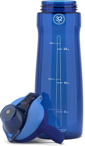 Pogo BPA-Free Tritan Plastic Water Bottle with Chug Lid, 32 Oz, Blue