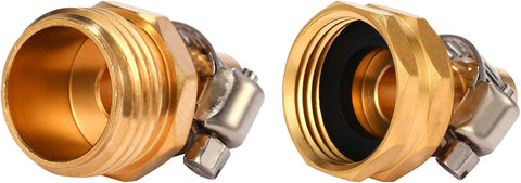 Brass Garden Hose Connector Repair Mender Kit, Fits 1/2" Water Hose Fitting