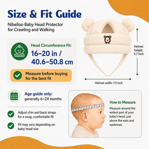 Baby Head Protector for Crawling Walking, Infant Helmet with Foam Bumpers, Adjustable Baby Helmet for Crawling Walking, Toddler Helmet - Head Protector for Baby Walking 12-36 Months.