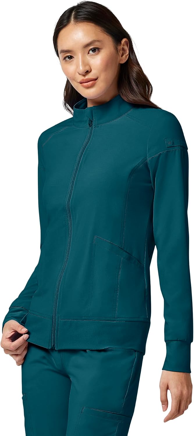 Cherokee iFlex Scrub Jacket for Women 2 Pocket Zip Front