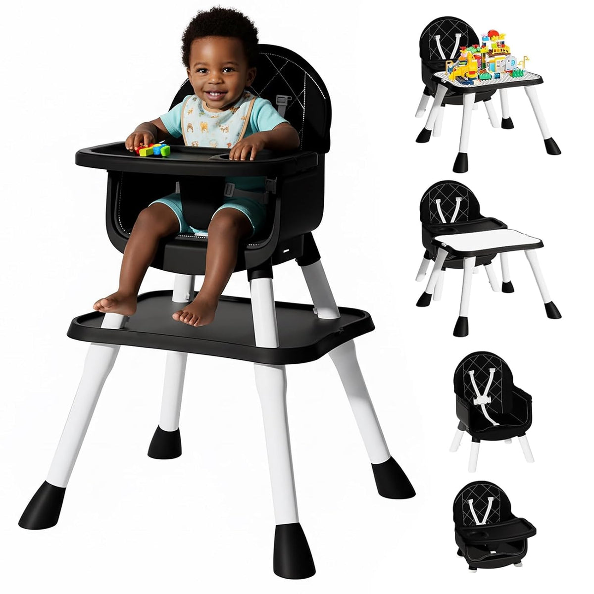 UNISWAN 6 in 1 Baby High Chair, Highchair for Babies and Toddlers