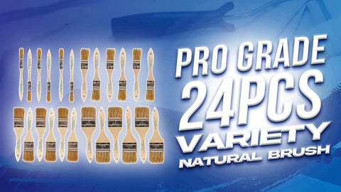 Pro Grade Chip Brushes, Disposable Paint Brushes, Assorted Sizes, 24 Piece